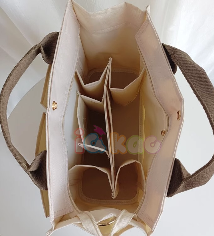 Mô tả Túi Đựng Bỉm Sữa Đa Năng Cho Mẹ Bỉm Túi Vải Kích Thước Lớn Nhiều Ngăn Đựng Đồ Đeo Chéo Công Sở Phong Cách Hàn Quốc - 3