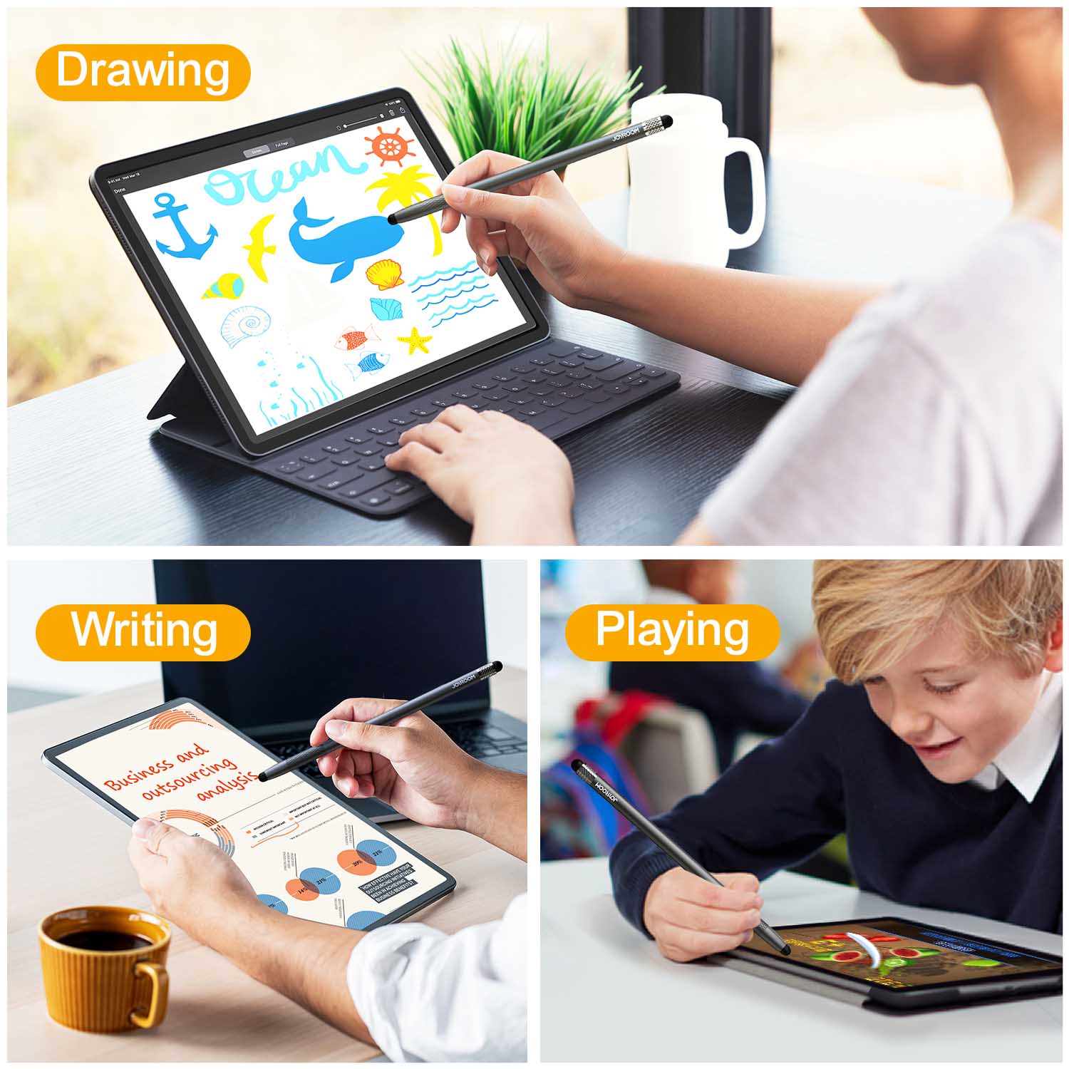 Thiết kế tiện lợi, dễ dàng sử dụng của bút cảm ứng Joyroom DR01 - chube.vn