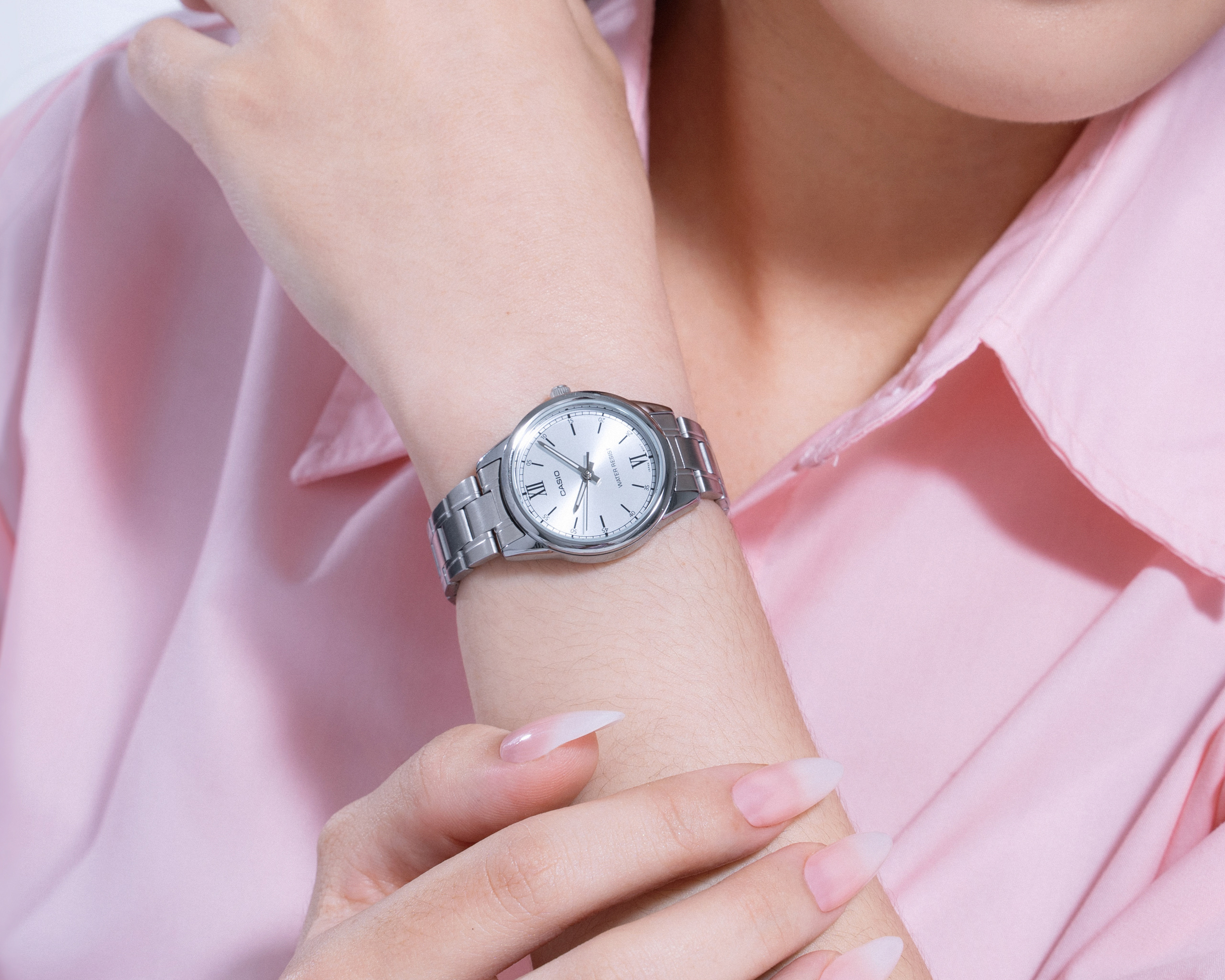 Mô tả Đồng Hồ Casio Nữ LTP-V005D-2B3UDF Mặt Tròn Dây Kim Loại Chính Hãng - 1