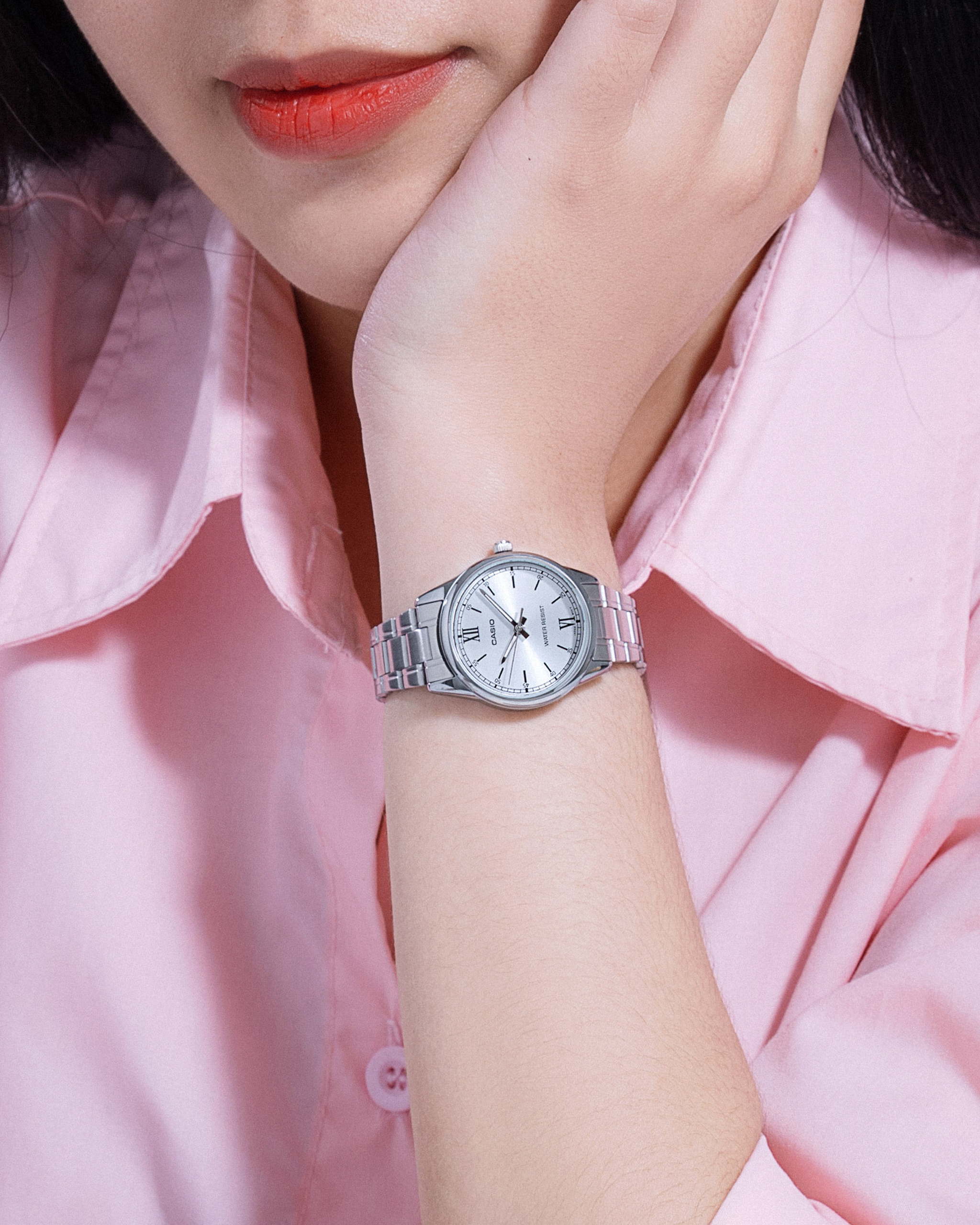Mô tả Đồng Hồ Casio Nữ LTP-V005D-2B3UDF Mặt Tròn Dây Kim Loại Chính Hãng - 2
