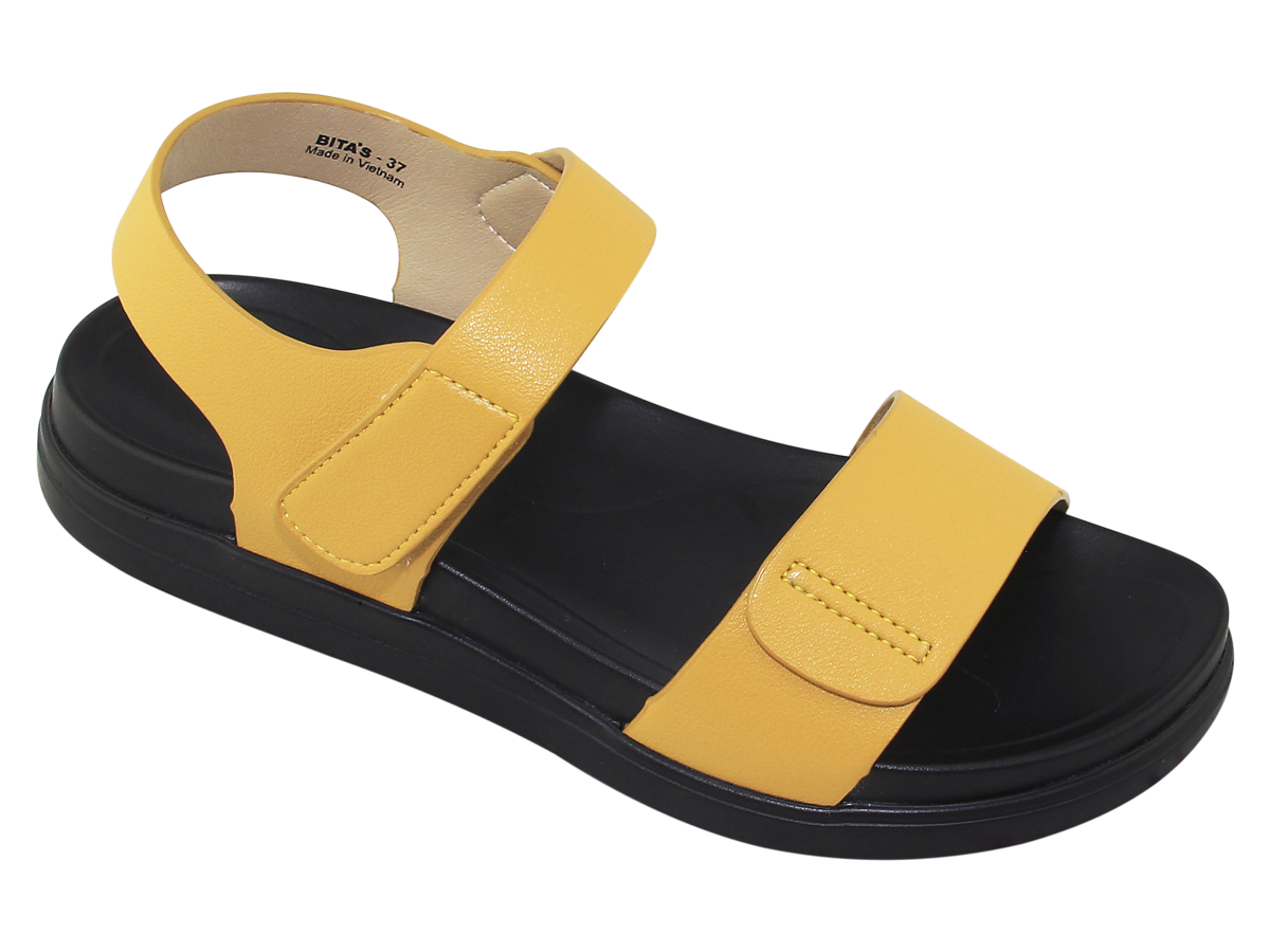 Mô tả Sandal đế bằng nữ Bita's SHANA.01 (Đen + Trắng + Vàng bò + Vàng) - 4