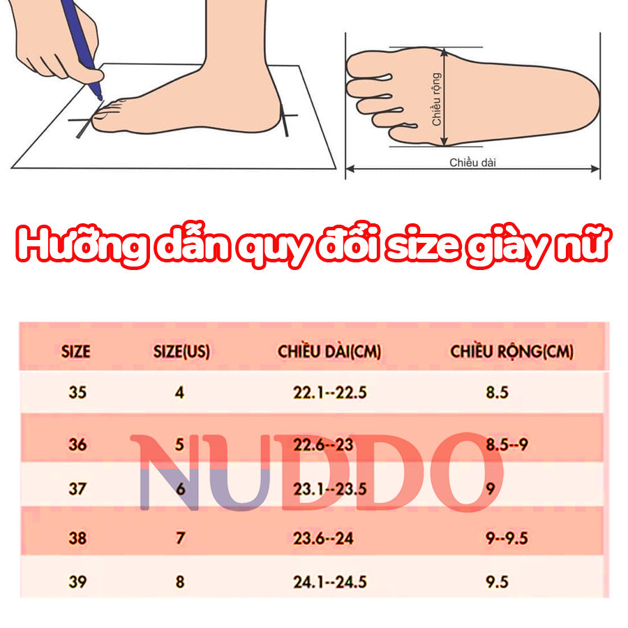 Mô tả Giày Cao Gót Nữ Bít Mũi Đế Vuông 3cm Cao Cấp, Giày Công Sở Nữ Da Thật Mũi Vuông NUDDO N3D01 - 8