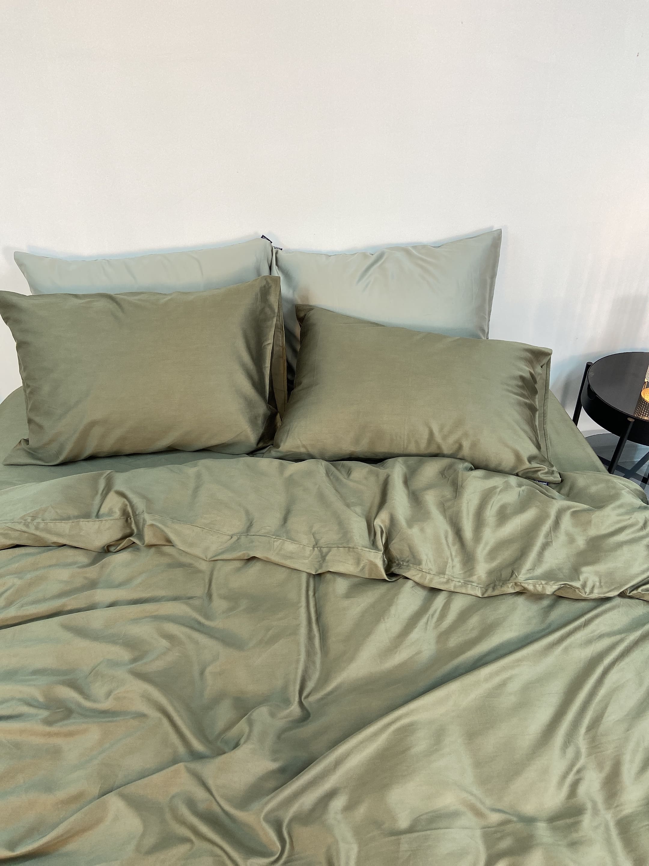 Mô tả Bộ chăn ga lụa Tencel Cotton (Áo) Changmi Bedding 60S dày đặn, siêu mềm mượt và mát lạnh - Xanh Army - 3