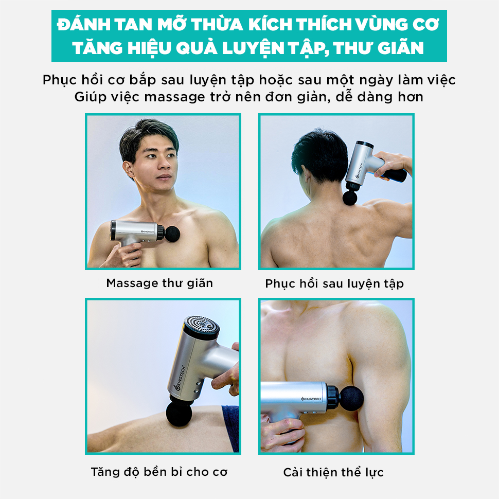 Mô tả Máy Massage Cầm Tay 6 Cấp Độ KINGTECH KH-320 - Mát Xa Toàn Thân Giúp Thư Giãn, Giảm Đau Cổ Vai Lưng  - Quà Tặng Nam Nữ - 3