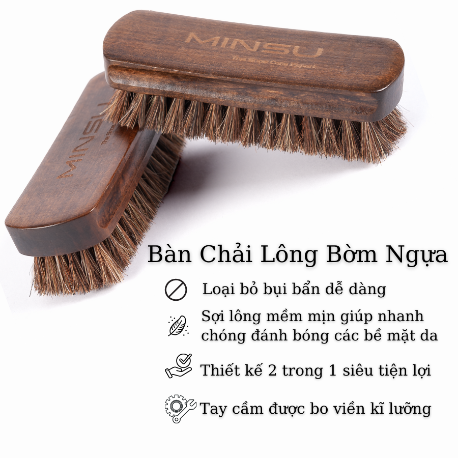 Mô tả Bàn Chải Đánh Giày Lông Ngựa Cao Cấp MINSU M2414 Chuyên Dùng Vệ Sinh Giày Sneaker, Giày Da Lộn, Nubuck - Loại Lớn - 4