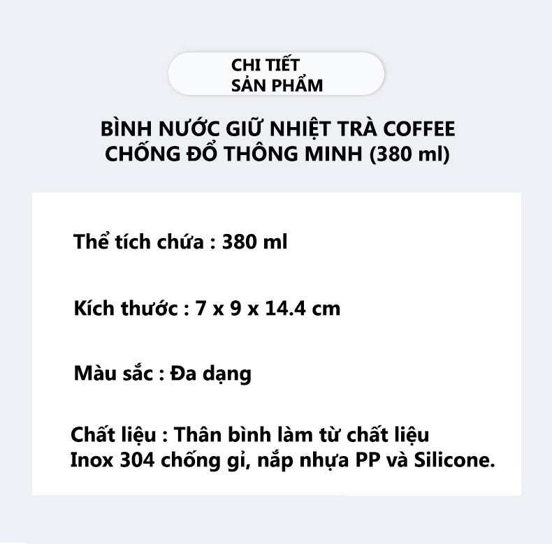Mô tả Bình Nước Giữ Nhiệt Bảo Hành 12 Tháng Bình Nước Chống Đổ Chất Liệu Inox Chắc Chắn Cleacco BNGN Boro Sport - 2