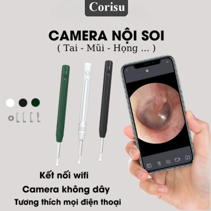 Camera Nội Soi Tai Wifi Kết Nối Điện Thoại ios,android Soi Tai, Mũi ...