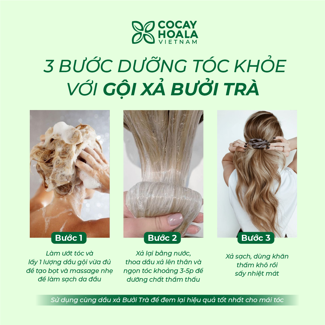 Mô tả Dầu Gội Thảo Dược Cỏ Cây Hoa Lá Bưởi Trà Dưỡng Tóc Chắc Khỏe 350g - Dành Cho Tóc Khô Xơ, Hư Tổn - 4