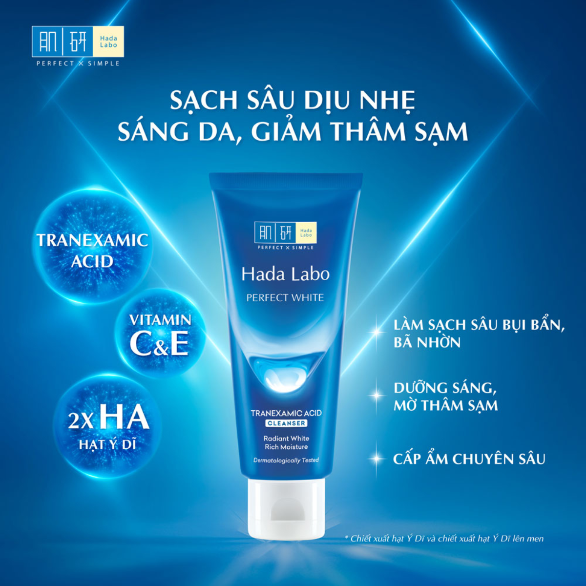 Mô tả Sữa Rửa Mặt Hada Labo Advanced Nourish / Perfect White / Acne Care / Pro Anti Aging Cleanser 80g - Kem Rửa Mặt Dưỡng Ẩm - 2