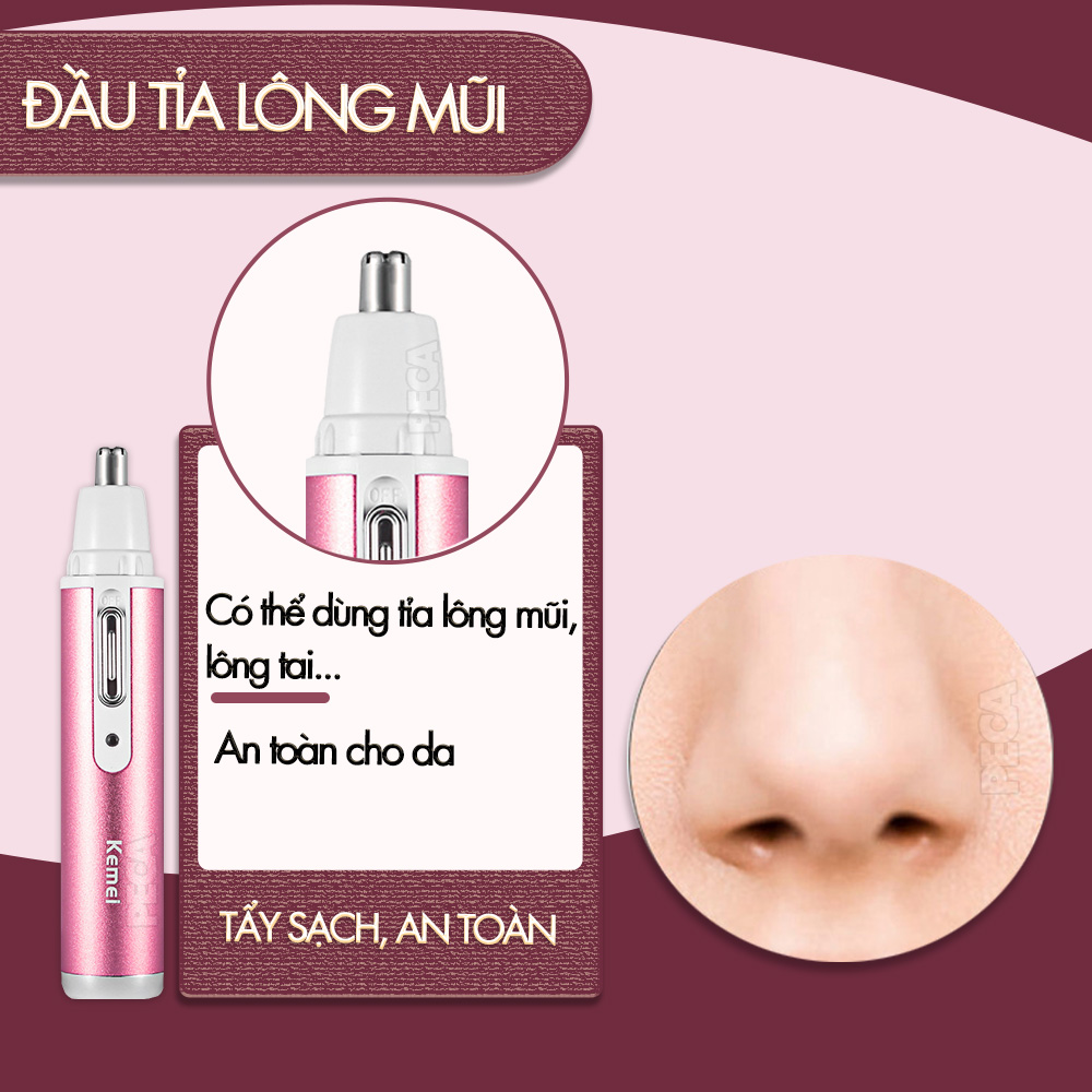 Mô tả Máy tẩy lông 4in1 đa năng mini Kemei KM-6637 chuyên dùng cạo lông toàn thân sử dụng pin sạc tiện lợi - 7