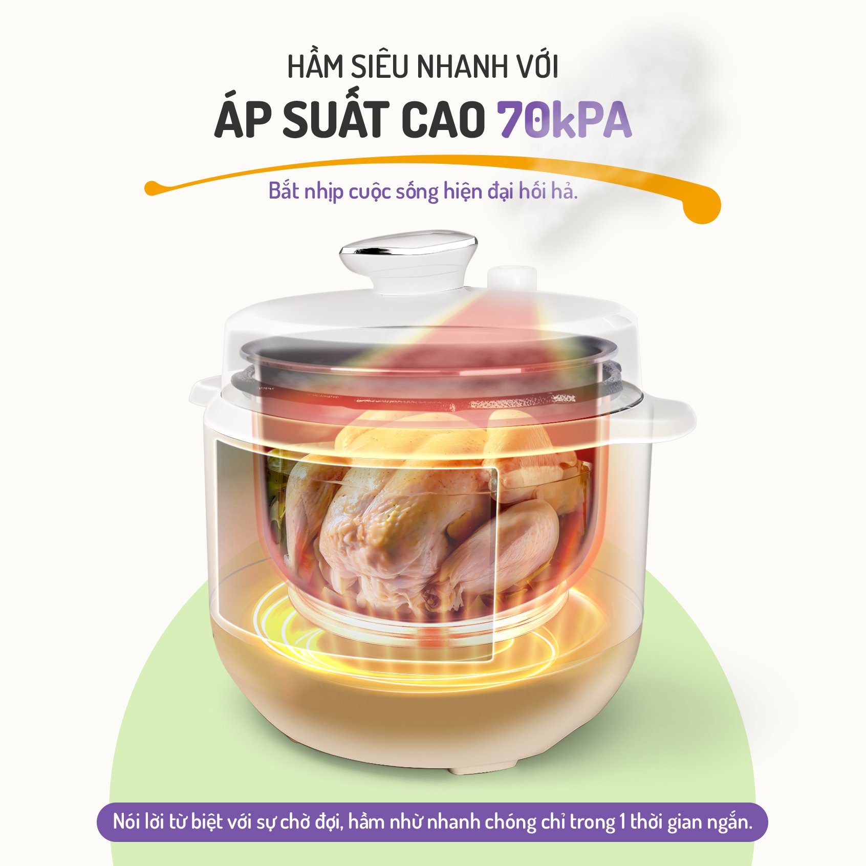 Mô tả Nồi Áp Suất Điện Đa Năng Masuto PC05 10in1  Van Xả Tự Động Kho Hầm Nhừ Nấu Cơm Nấu Lẩu Đa Năng Có Nấu Mở Nắp - 1