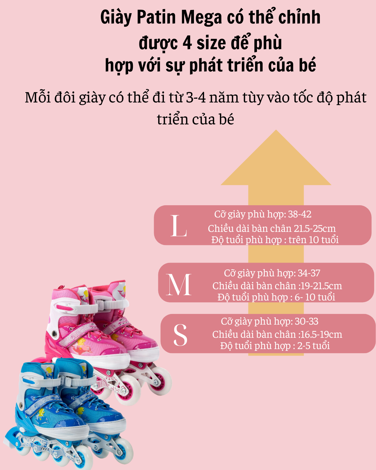 Mô tả Giày Patin Trẻ Em COUGAR Centosy Mega Cao Cấp Họa Tiết Cá Heo, Có Nút Chỉnh Size Tiện Lợi - 1
