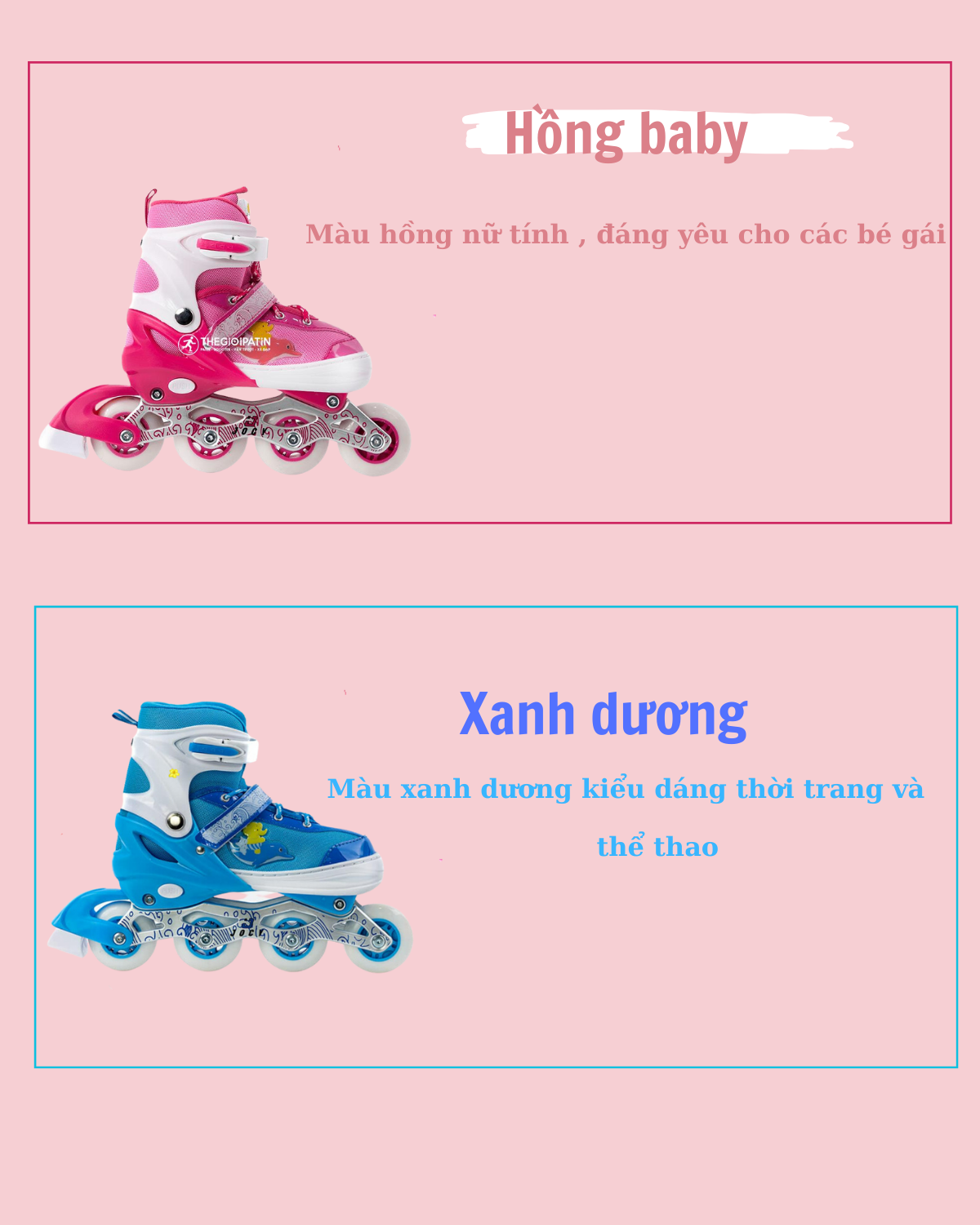 Mô tả Giày Patin Trẻ Em COUGAR Centosy Mega Cao Cấp Họa Tiết Cá Heo, Có Nút Chỉnh Size Tiện Lợi - 3