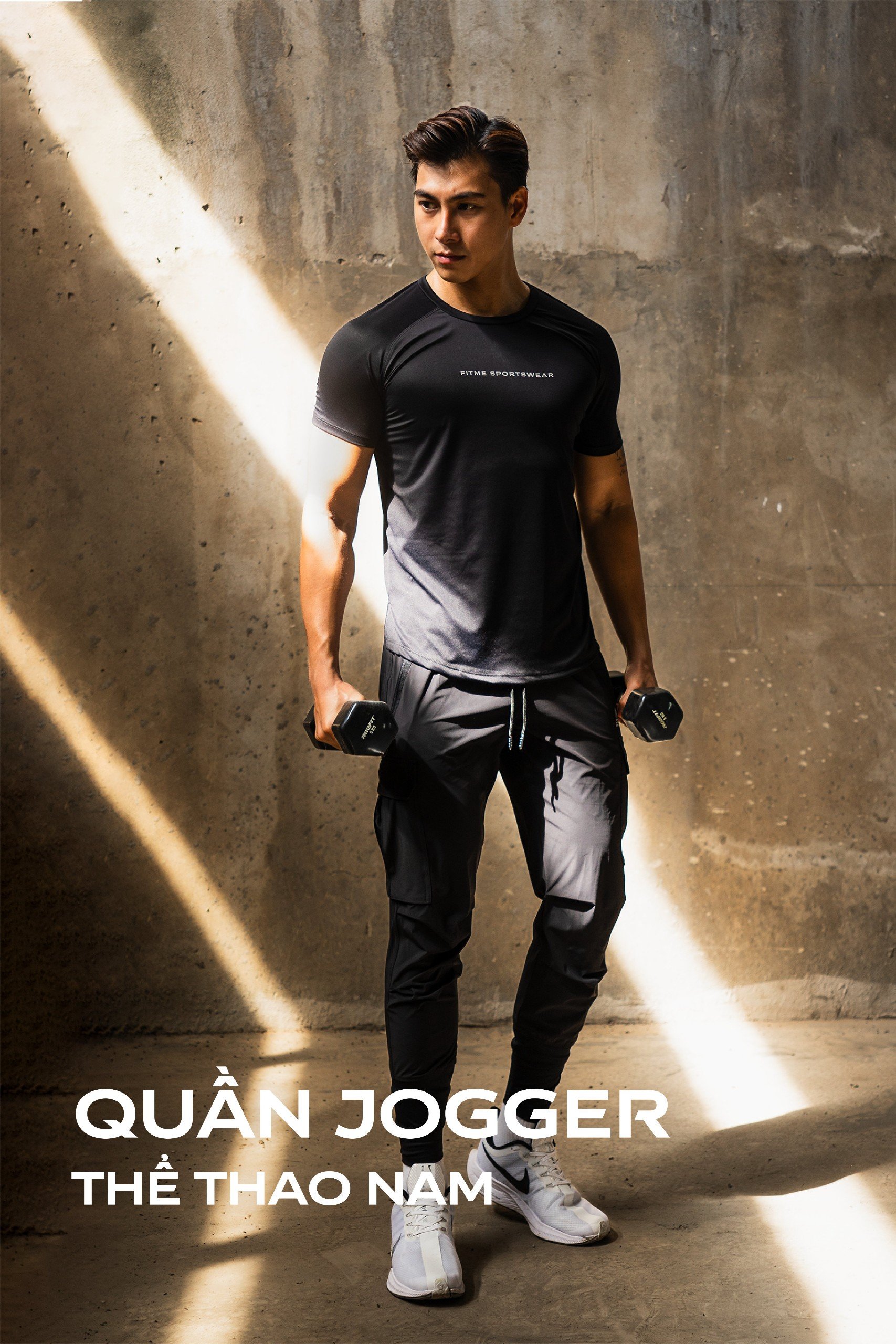 Mô tả Quần jogger thể thao nam Fitme phối túi hộp hỗ trợ tập gym chạy bộ cao cấp JGNAM01 - 1
