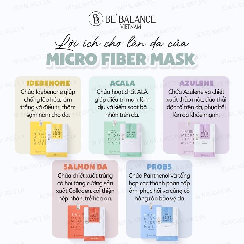 Mô tả Combo Mix 10 Miếng Mặt Nạ Vải Vi Sợi Be'Balance MICRO FIBER MASK 3in1 giúp Làm Đẹp Da - 1