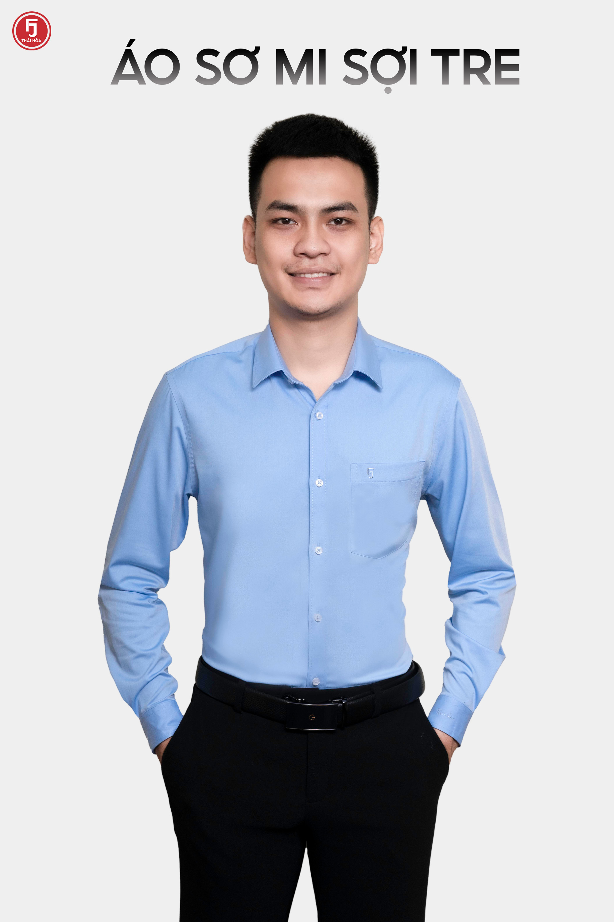 Mô tả Áo sơ mi nam 23ASM-993 dài tay dáng suông chất liệu sợi tre trơn nhiều màu Thái Hòa - 1