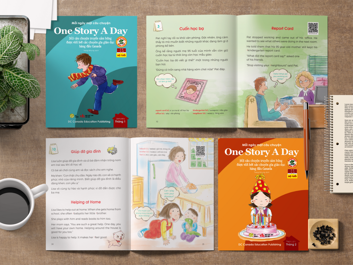 Mô tả Sách song ngữ cho bé One Story A Day 12 tập 365 câu chuyện phát triển trí tuệ và nuôi dưỡng tâm hồn - 2