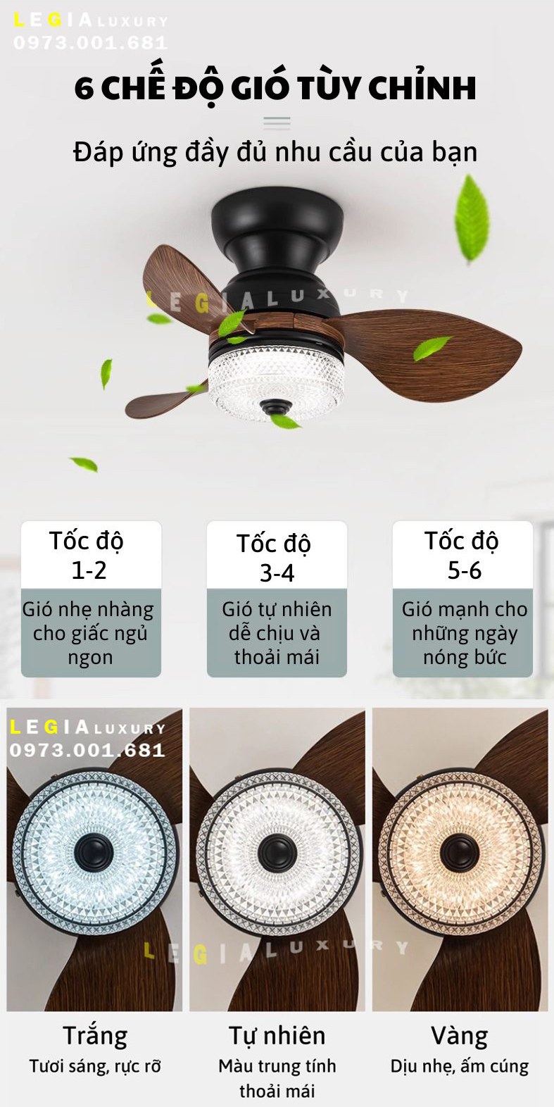 Mô tả Quạt trần chung cư mini LGFAN740 | Quạt trần cổ ngắn cho bàn ăn, phòng ngủ đẹp, nhỏ gọn 2024 - 1