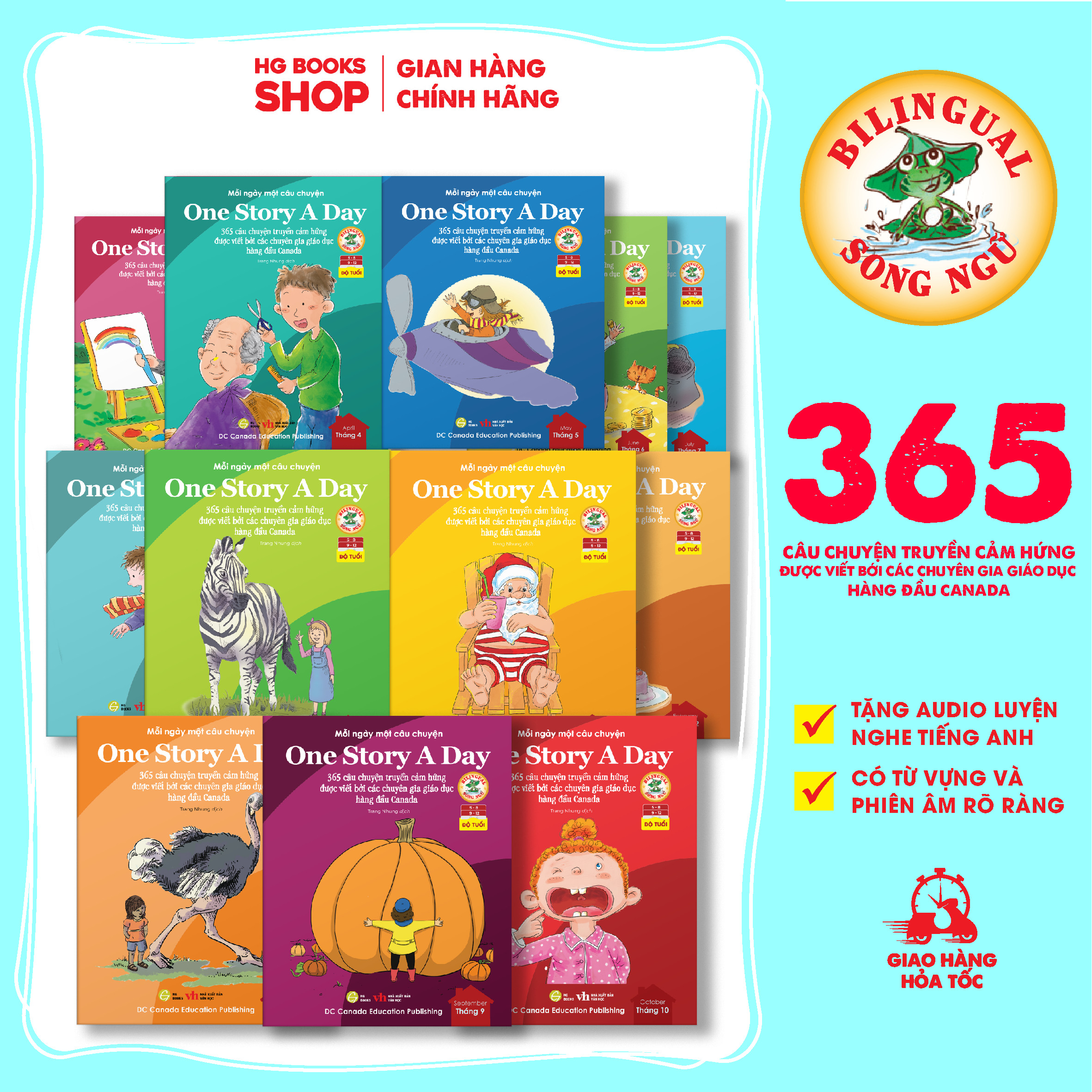 Mô tả Sách song ngữ cho bé One Story A Day 12 tập 365 câu chuyện phát triển trí tuệ và nuôi dưỡng tâm hồn - 1