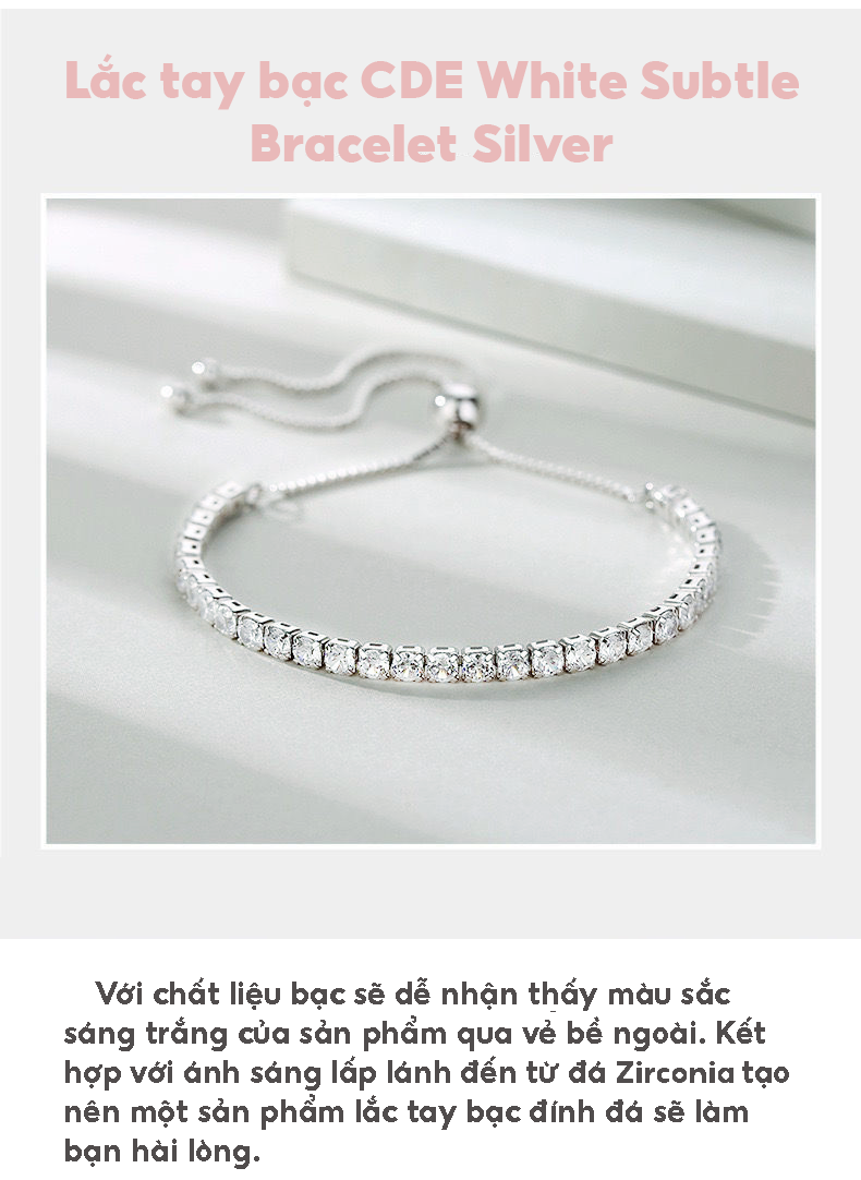 Mô tả Lắc tay bạc CDE đính đá cá tính White Subtle Bracelet Silver CDE2014SV - Lắc tay bạc Lamy - 2