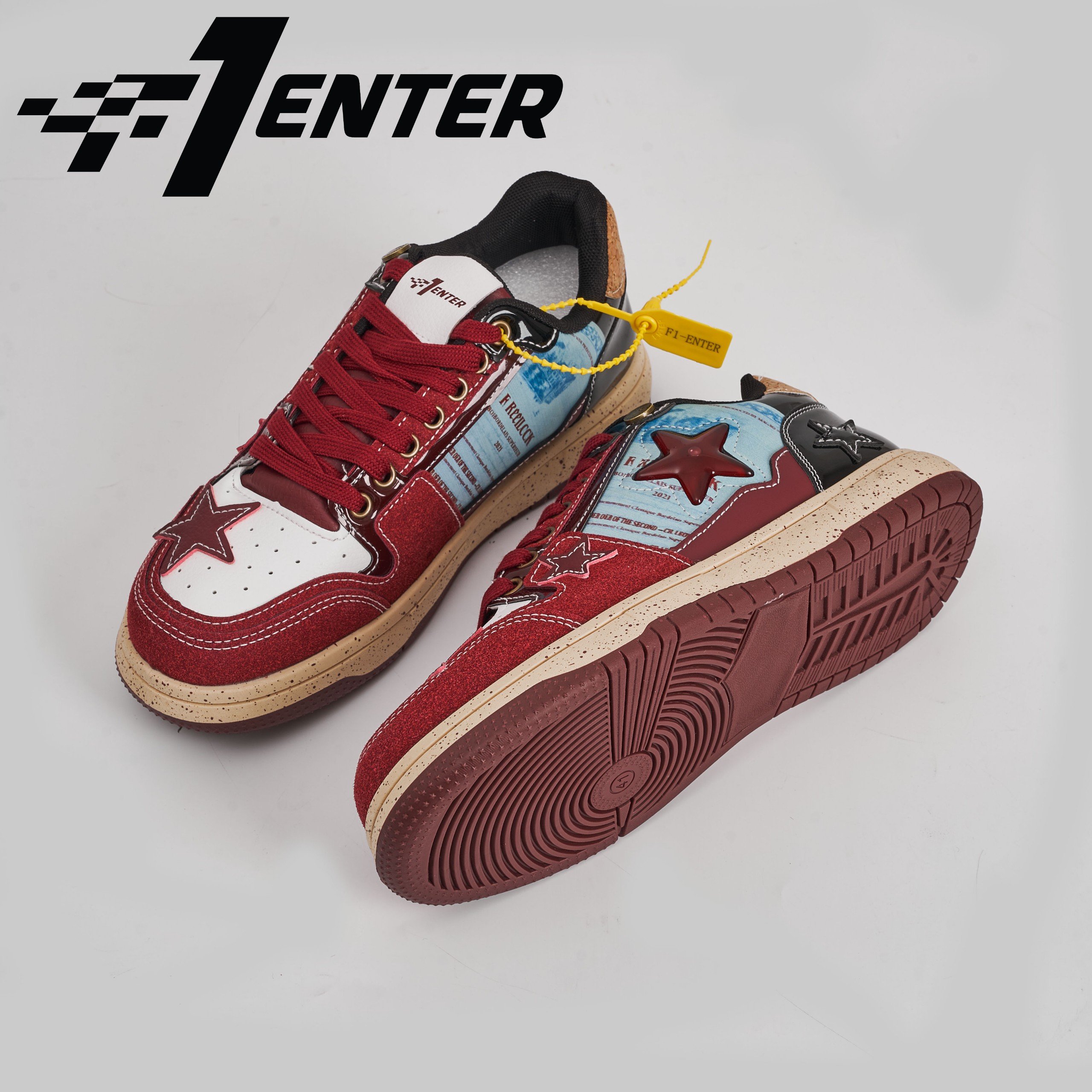 Mô tả Giày thể thao sneaker nam nữ Unisex F1 Enter Wine Red (Rượu vang đỏ trong ngôi sao) - 1