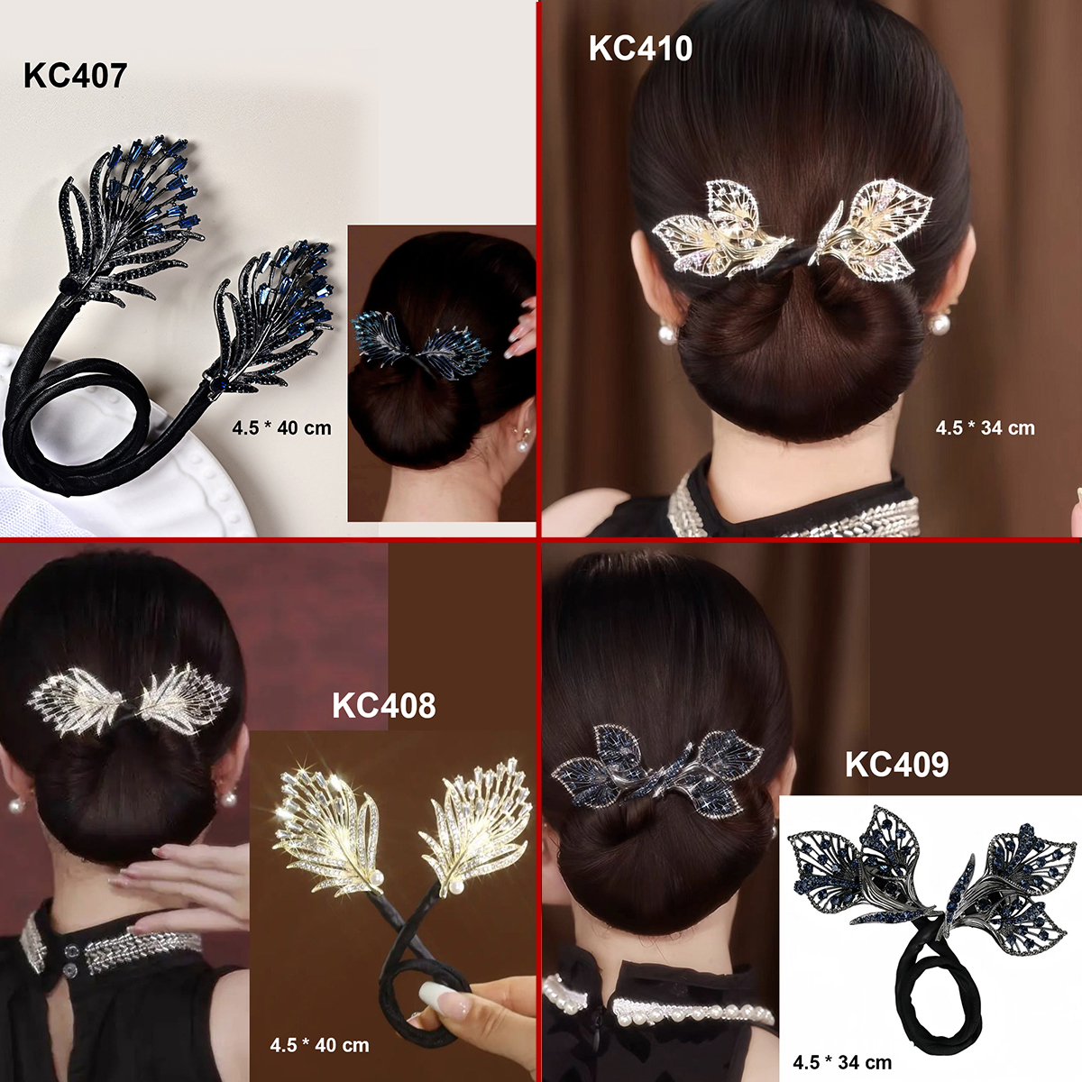 Mô tả GOTI Kẹp Quấn Tóc Búi Dự Tiệc Sang Trọng Quà Cho Nữ 20/10 8/3 Dụng Cụ Tạo Kiểu Búi Tóc Đẹp KC401 - 2