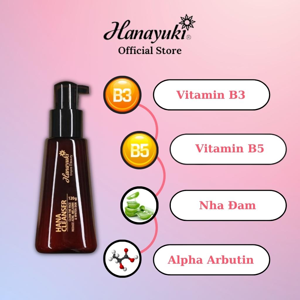 Mô tả Sữa rửa mặt Hana Cleanser Không Bọt Cấp Ẩm Dịu Nhẹ Giúp Da Sạch Thoáng Hanayuki Chính Hãng - 6