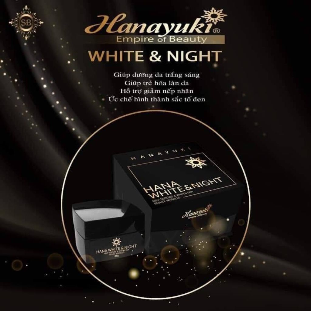 Mô tả Kem Dưỡng Trắng Da Mặt Hana White Night, Kem Face Dưỡng Ẩm Da Mặt Ban Đêm Hanayuki Chính Hãng 25g - 1