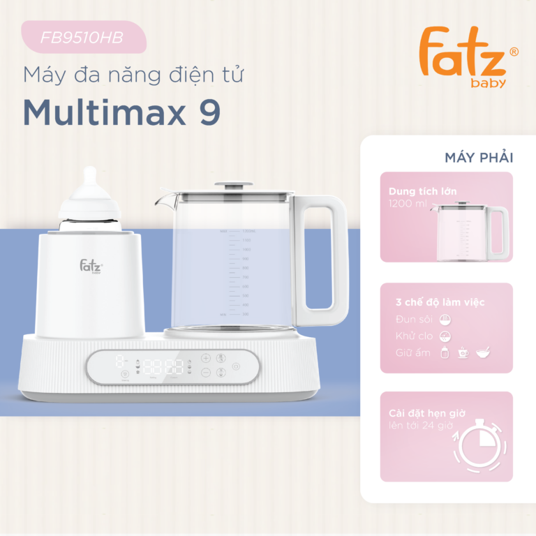Mô tả Máy đa năng điện tử (Lắc sữa/ Đun & hâm nước pha sữa) Multimax 9 FATZBABY FB9510HB - 7