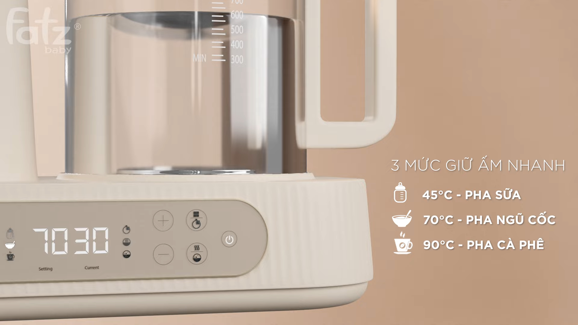 Mô tả Máy đa năng điện tử (Lắc sữa/ Đun & hâm nước pha sữa) Multimax 9 FATZBABY FB9510HB - 5