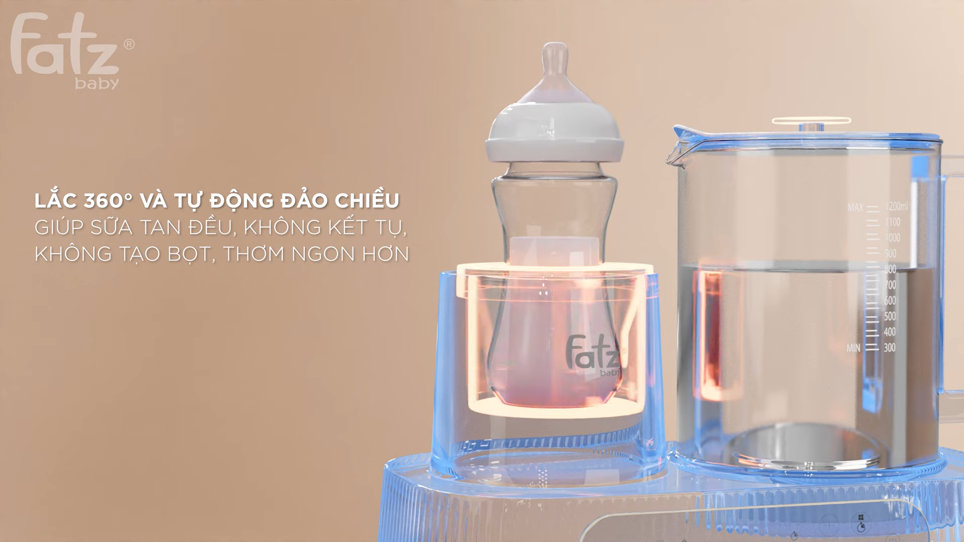 Mô tả Máy đa năng điện tử (Lắc sữa/ Đun & hâm nước pha sữa) Multimax 9 FATZBABY FB9510HB - 1