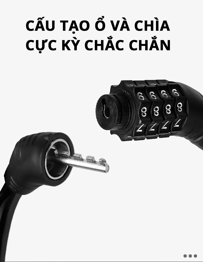 Mô tả Khóa Dây Xe Đạp Cleacco – Boro Sport | Lõi Thép Chống Cắt – Mật Mã 4 Số – Bảo Hành 12 Tháng | Mẫu Mới 2025 - 3