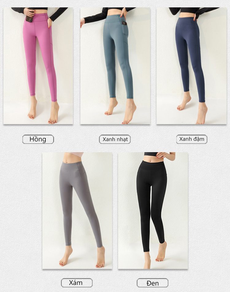Mô tả Quần Legging Có Túi Nữ Bảo Hành 12 Tháng Quần Tập Yoga Chất Vải Dệt Thoáng Mát Co Giãn 4 Chiều Cleacco QLN Boro Sport - 3