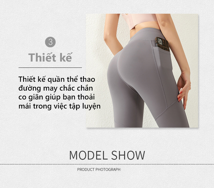 Mô tả Quần Legging Có Túi Nữ Bảo Hành 12 Tháng Quần Tập Yoga Chất Vải Dệt Thoáng Mát Co Giãn 4 Chiều Cleacco QLN Boro Sport - 5