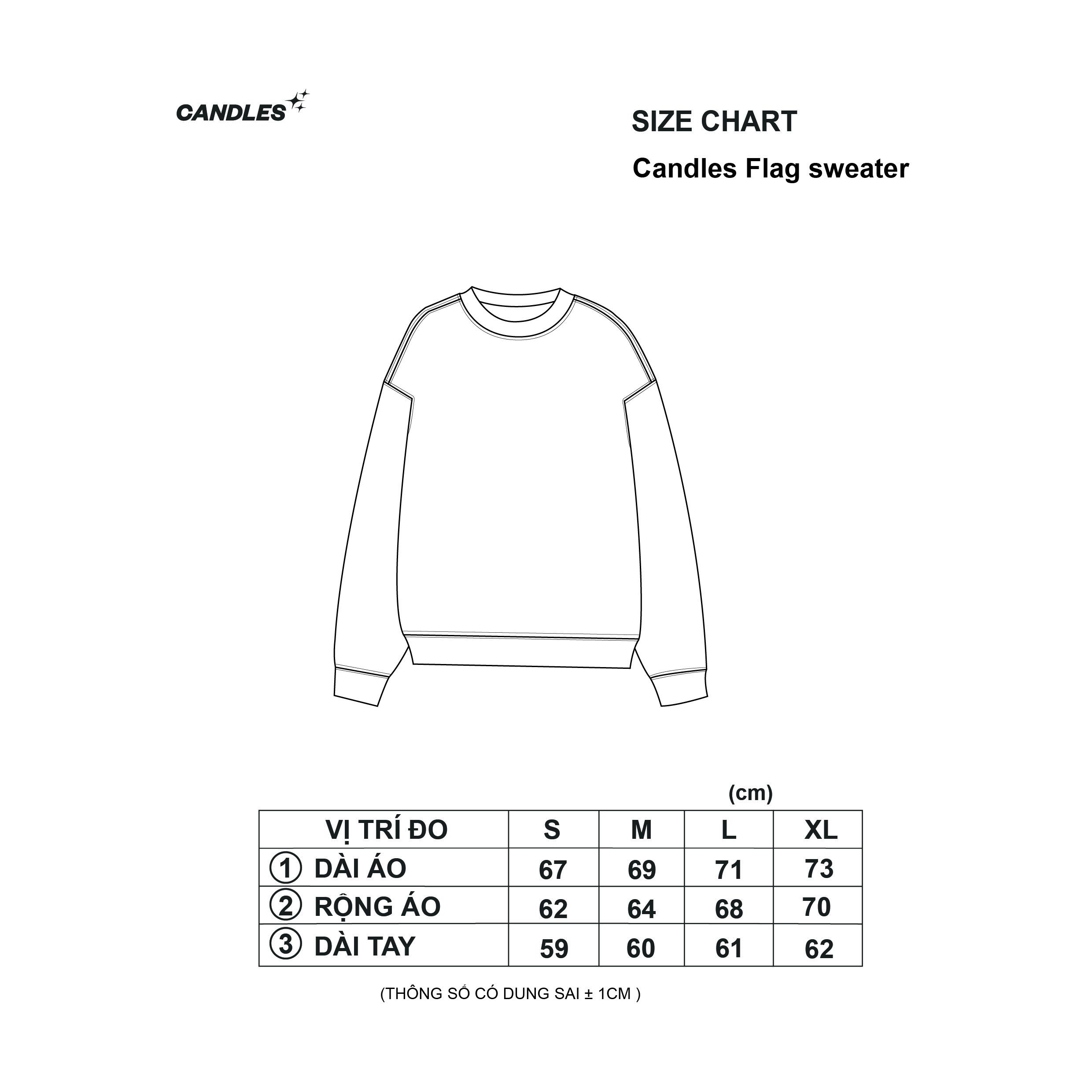 Mô tả Áo Nỉ Candles Flag Sweater Oversize Unisex - 1