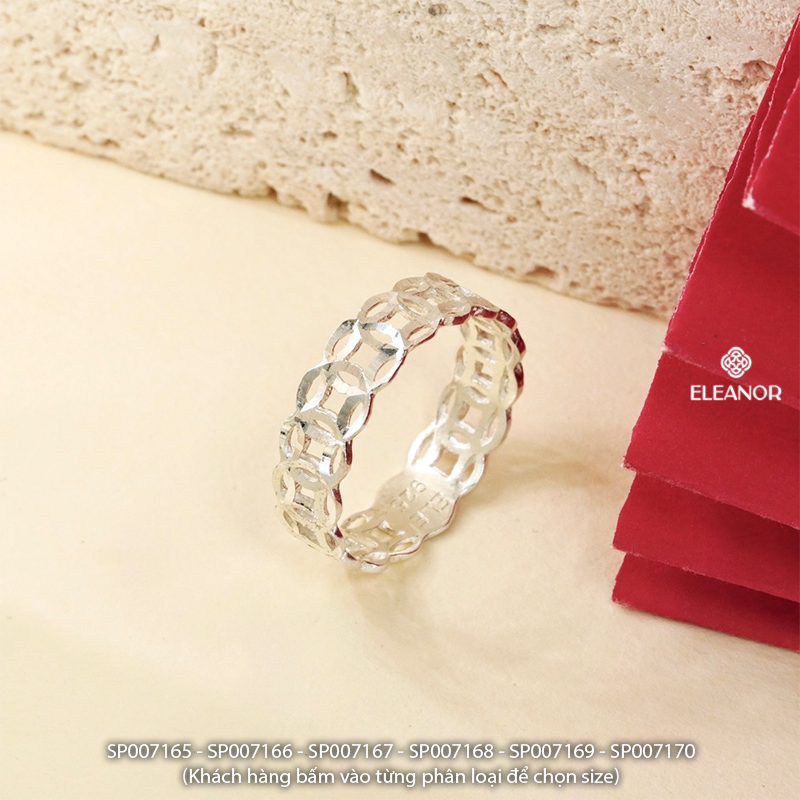 Mô tả Nhẫn bạc nữ Eleanor Accessories thiết kế nguyên vòng kim tiền phụ kiện trang sức 7165 - 4
