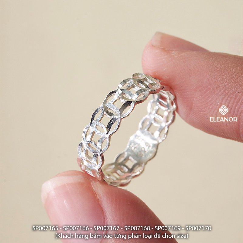 Mô tả Nhẫn bạc nữ Eleanor Accessories thiết kế nguyên vòng kim tiền phụ kiện trang sức 7165 - 3