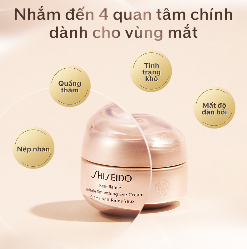 Mô tả Kem dưỡng mắt Shiseido Benefiance Wrinkle Smoothing Eye Cream 15ml (NC) - 2