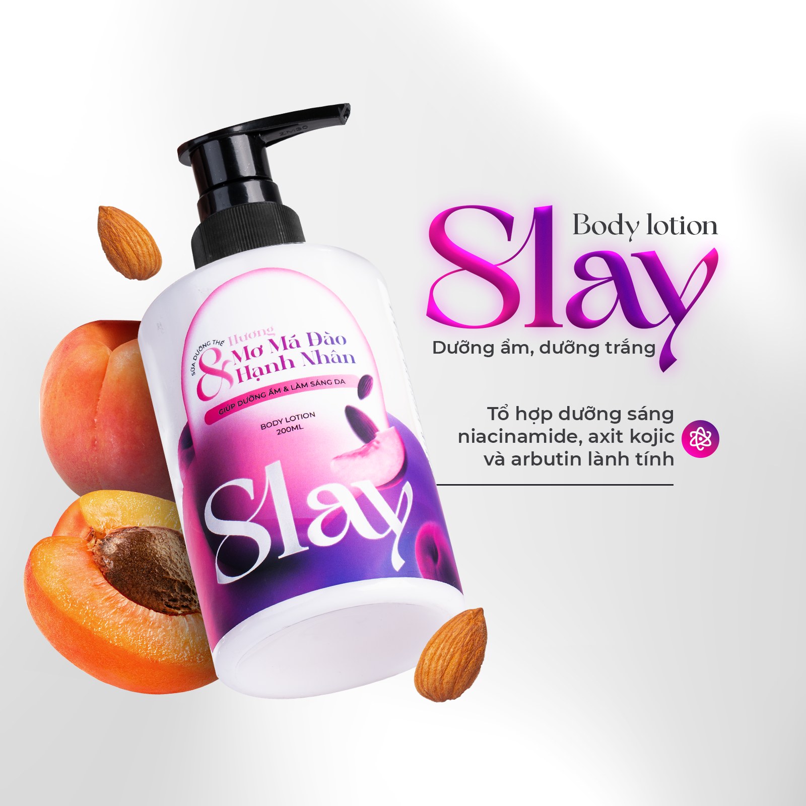 Mô tả Sữa Tắm & Sữa Dưỡng Thể Body Lotion SLAY Hương Mơ Má Đào & Hạnh Nhân 200ml/500ml - 7