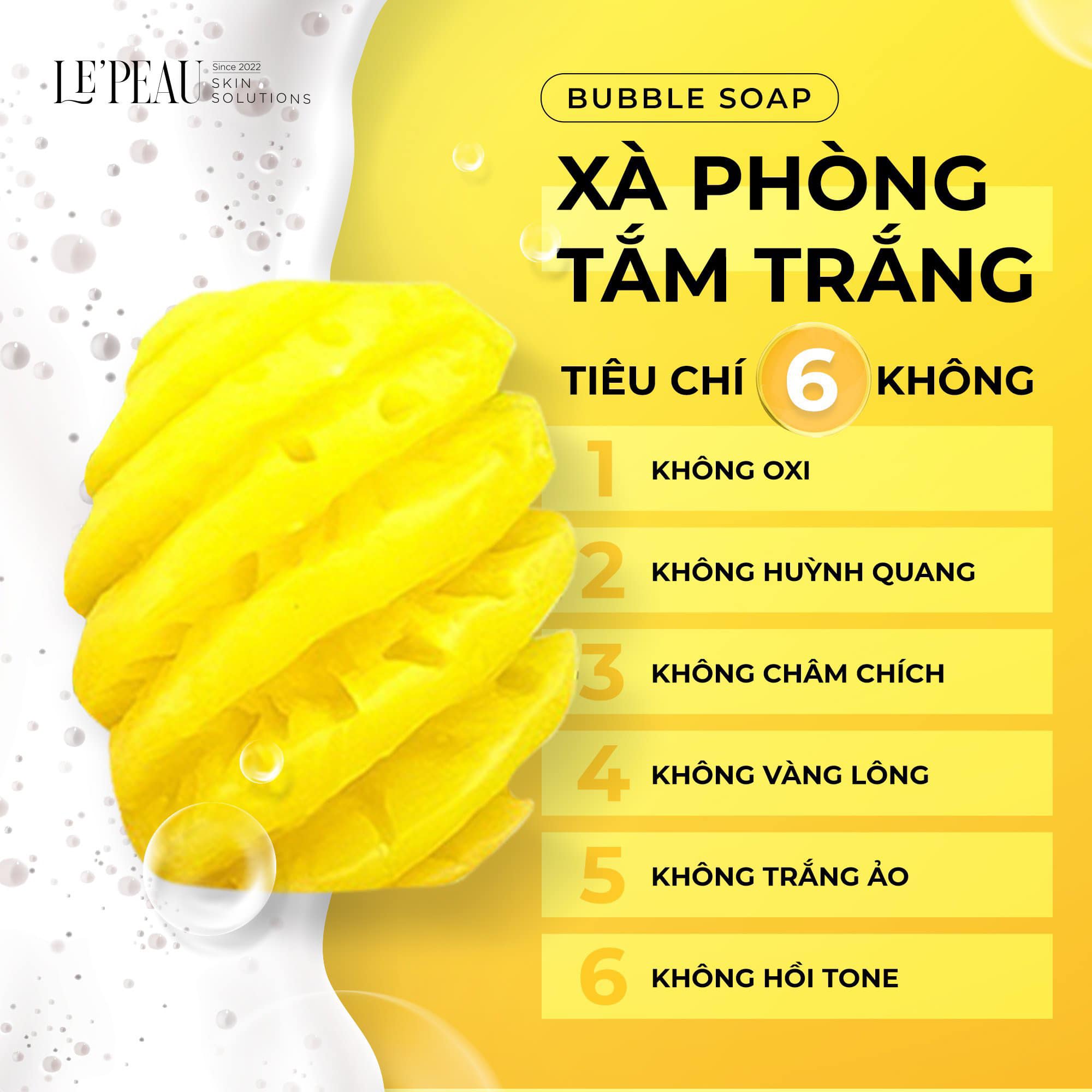 Mô tả Tắm trắng thơm, xà bông tắm trắng body bubble soap, gói tắm da da - LE'PEAU - 1