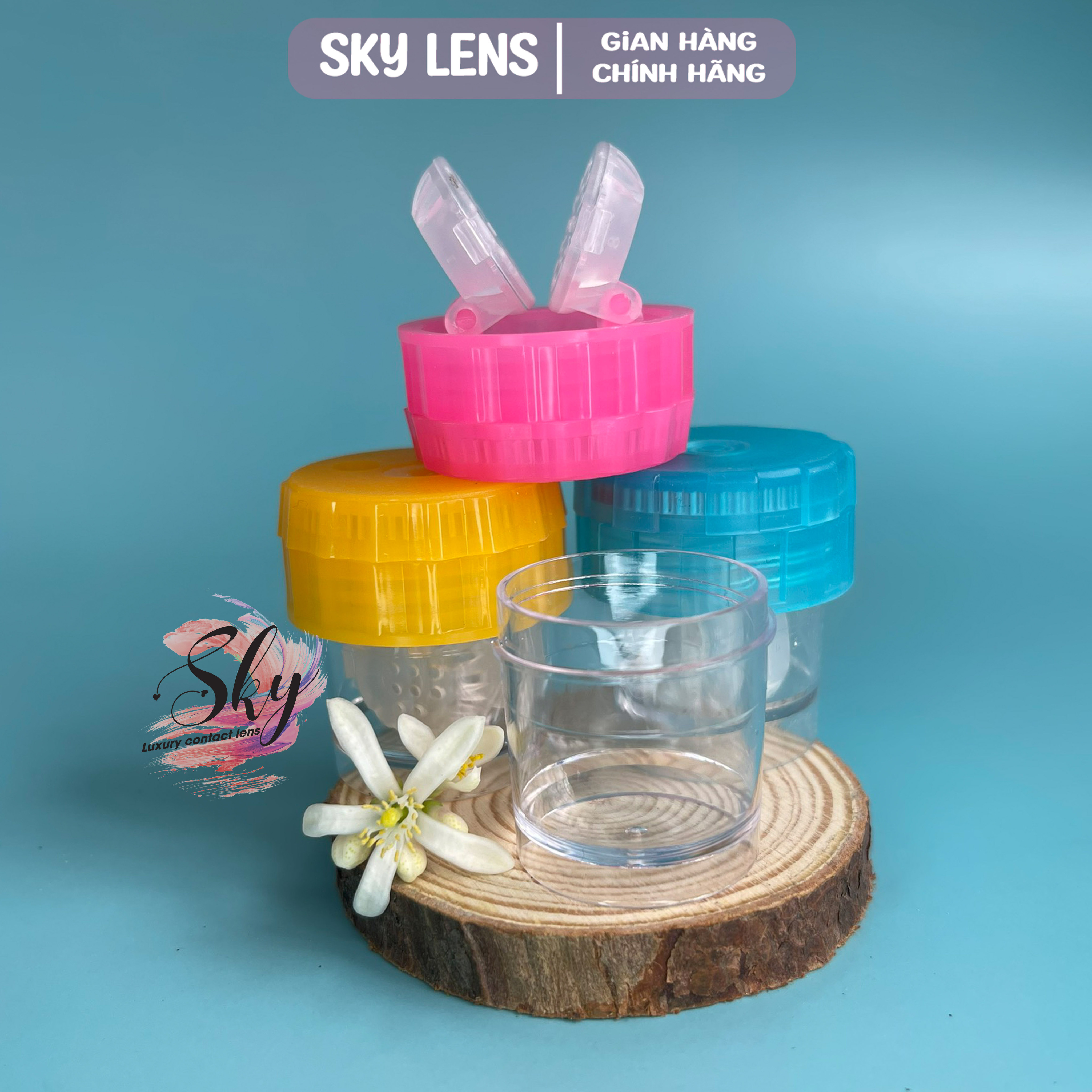 Mô tả Cốc rửa lens Sky contact lens| Ảnh thật+ Video hướng dẫn Sử Dụng - 1