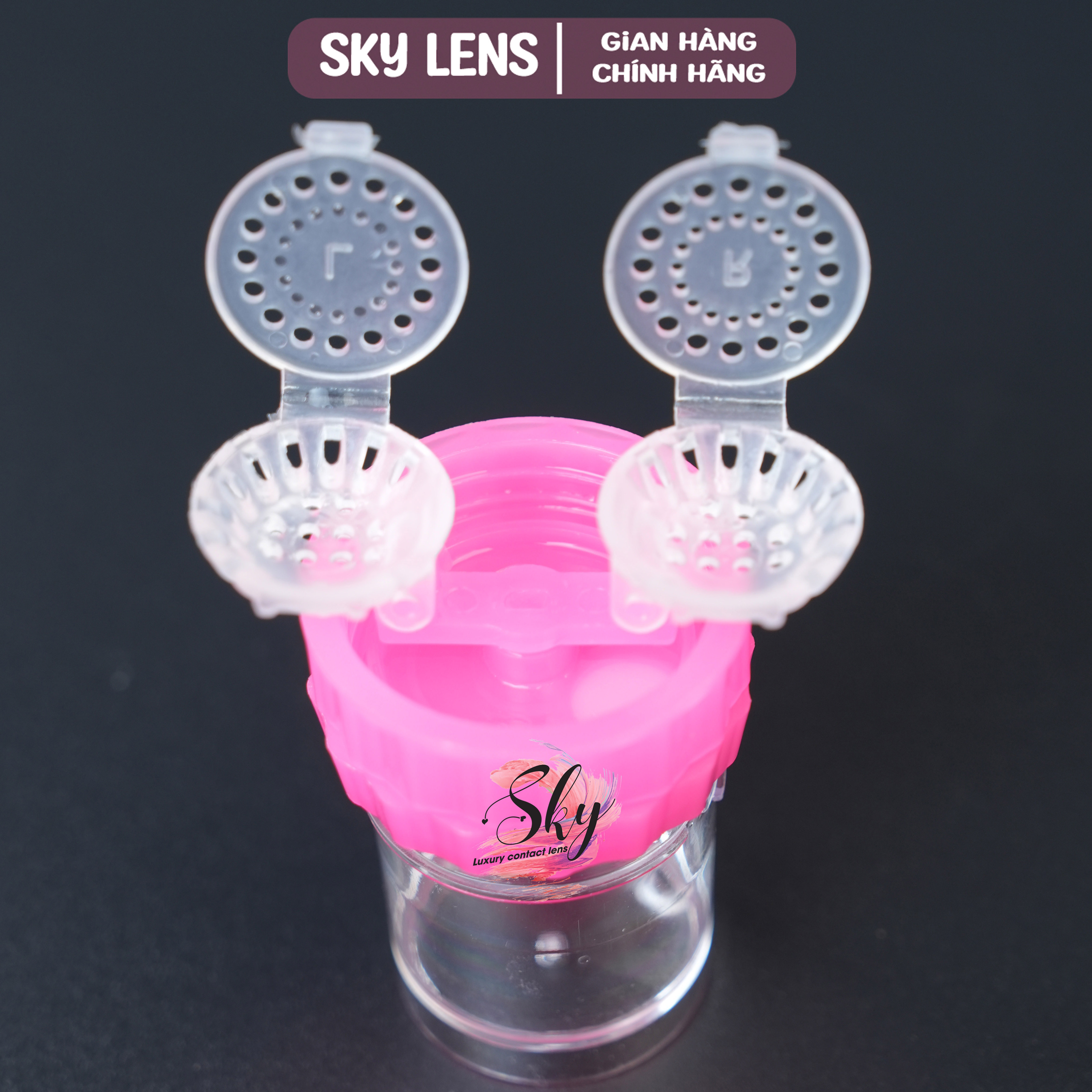 Mô tả Cốc rửa lens Sky contact lens| Ảnh thật+ Video hướng dẫn Sử Dụng - 2
