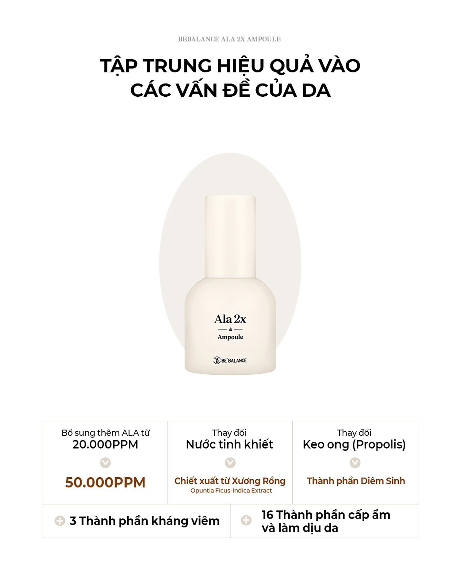 Mô tả Tinh Chất Be'Balance ALA 2X AMPOULE giúp Chăm Sóc Da có Vấn Đề về Mụn 30ml - 2