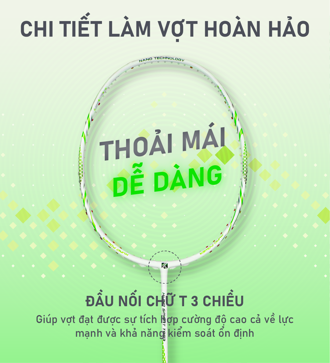 Mô tả Vợt cầu lông KUNO Smart T993 full carbon thiên công, trọng lượng 4u, công nghệ chống rung chống xoắn - Căng Sẵn 11kg - 2