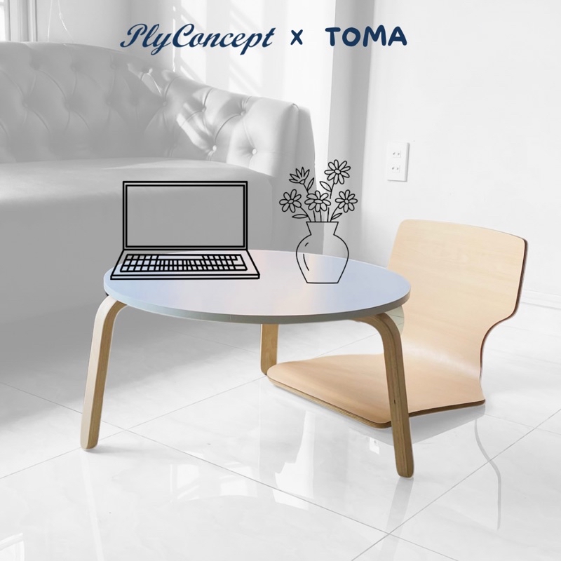 Mô tả Bàn Sofa, Bàn trà đẹp, Bàn Ngồi Bệt kiểu Scandinavian - Plyconcept ToMa Table - Mặt bàn MDF 15 mm - 3