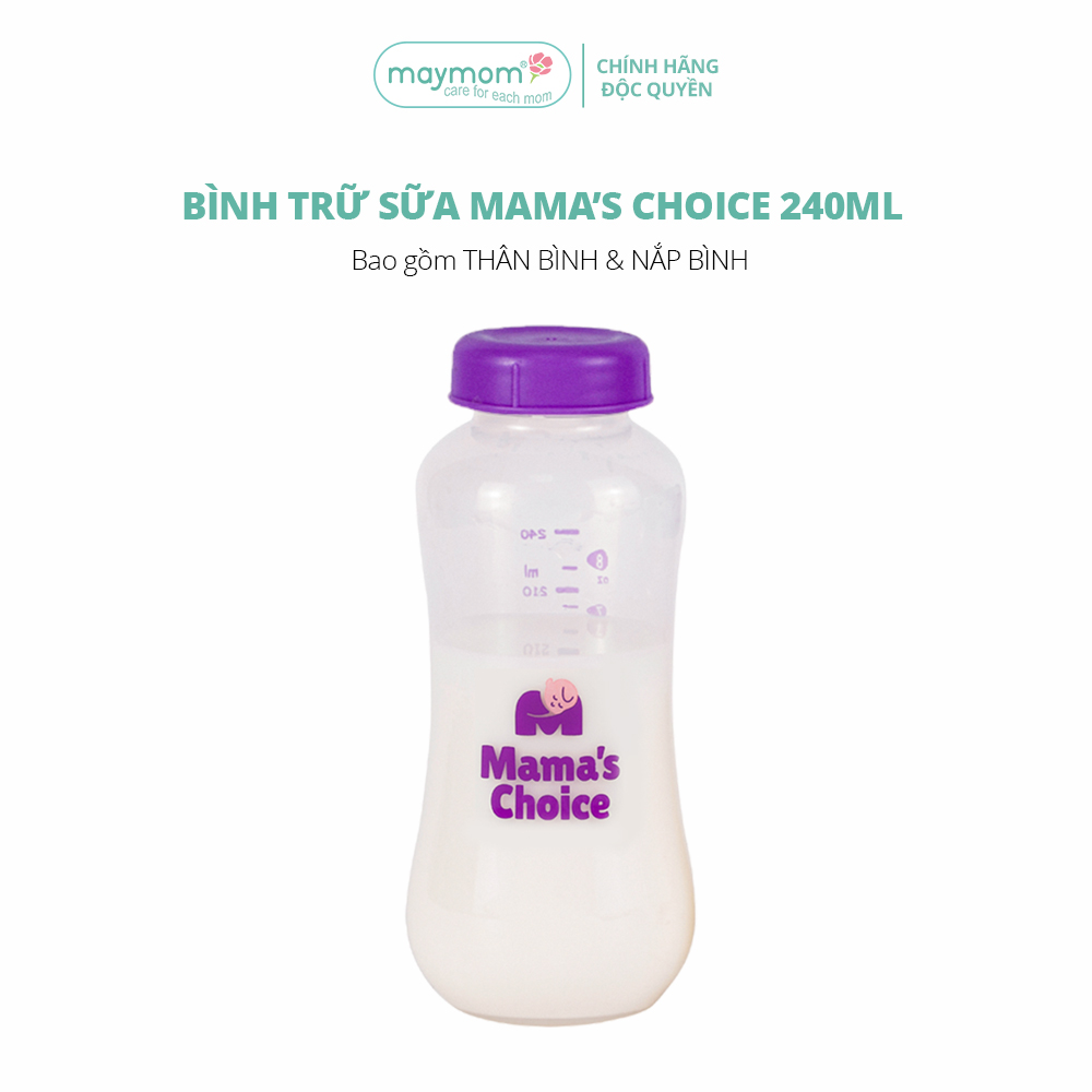 Mô tả Bình Trữ Sữa Cổ Hẹp Tương Thích Máy Hút Sữa Medela, Unimom, Ameda – Bình Đựng Sữa Mama's Choice Dung Tích 150ml - 240ml - 5