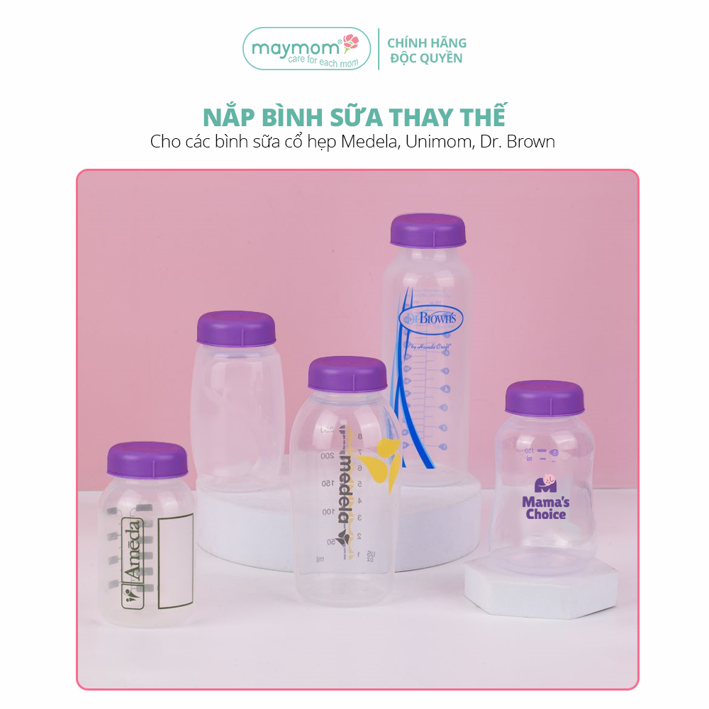 Mô tả Bình Trữ Sữa Cổ Hẹp Tương Thích Máy Hút Sữa Medela, Unimom, Ameda – Bình Đựng Sữa Mama's Choice Dung Tích 150ml - 240ml - 6