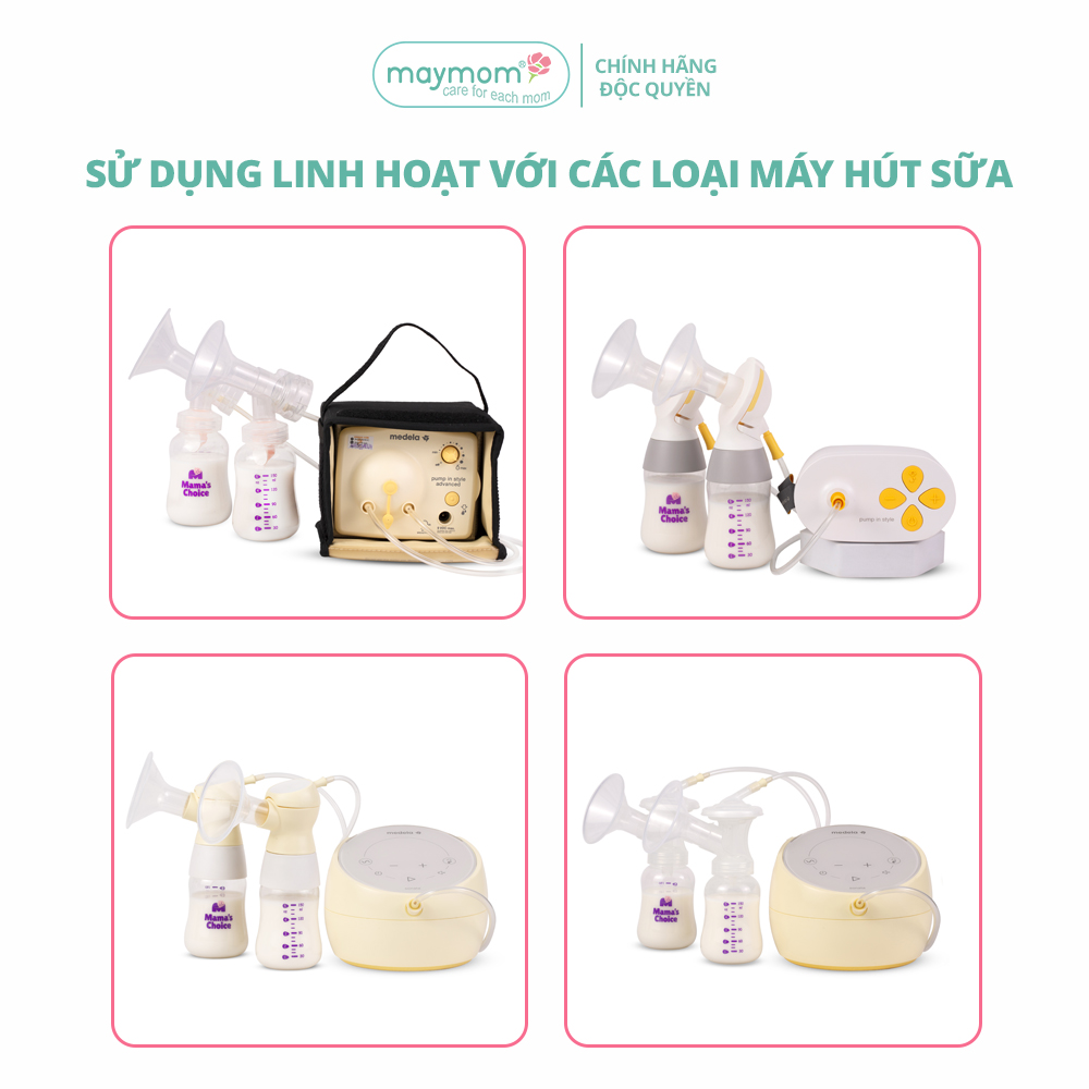 Mô tả Bình Trữ Sữa Cổ Hẹp Tương Thích Máy Hút Sữa Medela, Unimom, Ameda – Bình Đựng Sữa Mama's Choice Dung Tích 150ml - 240ml - 7