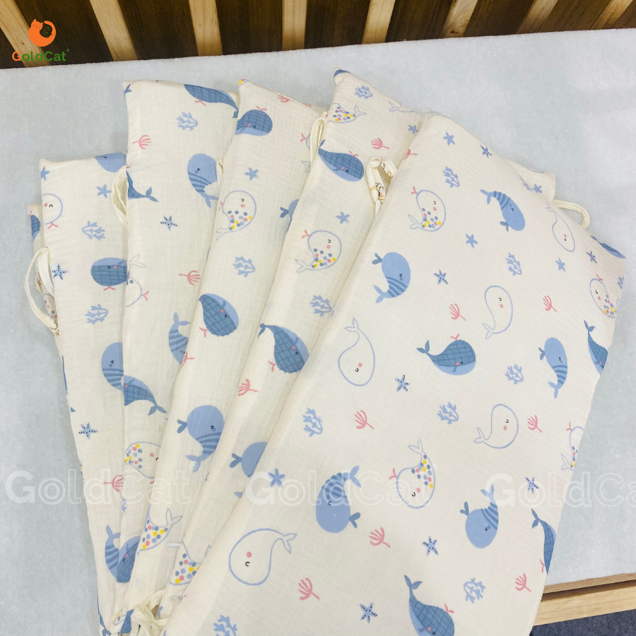 Mô tả Quây Cũi Cho Bé GOLDCAT Thiết Kế 4 Tấm Thông Minh Dùng Cũi Trẻ Em Êm Ái, Chất Liệu Cotton An Toàn Cho Bé - 2