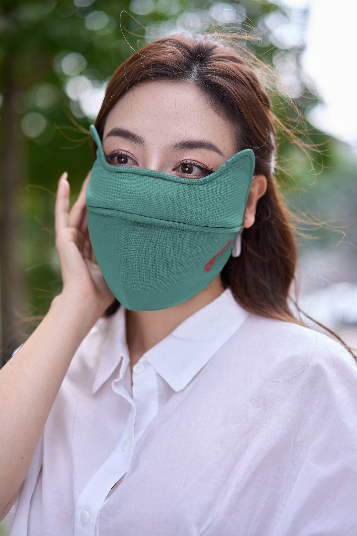 Mô tả Khẩu trang CARDINA chống tia UV lõi bông hoạt tính lọc không khí làm mát thiết kế che vùng da mắt nhạy cảm 4KTKK01 - 1